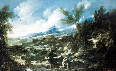 San Agustín con el niño y la concha, c.1720-25 de Alessandro Magnasco