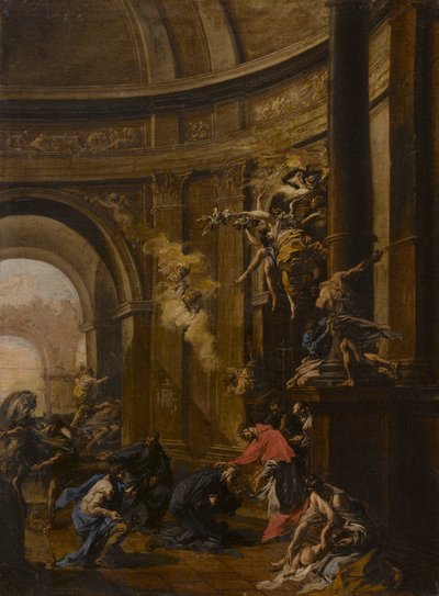 San Carlos Borromeo Recibiendo a los Oblatos de Alessandro Magnasco