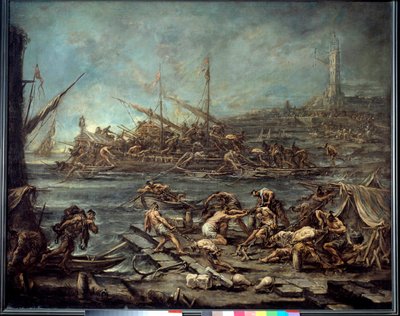 El embarque de los galeotes en el puerto de Génova de Alessandro Magnasco