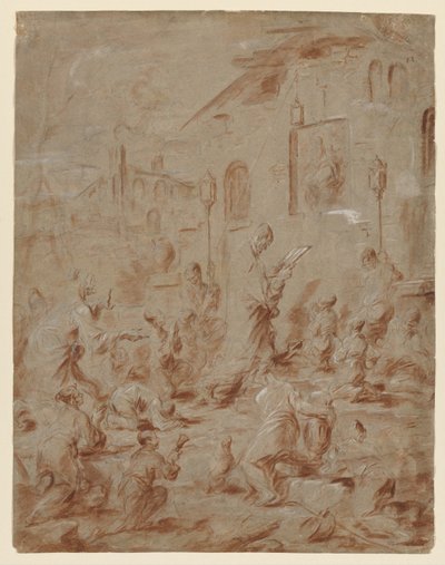 Worshippers at a Street Shrine de Alessandro Magnasco