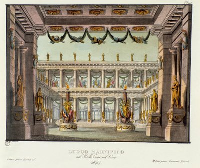 Un lugar magnífico: vista de un templo. Escenografía para la representación del drama lírico 