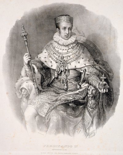 Fernando I (1793-1875), Rey de Lombardía-Venecia, en trajes de estado, de 