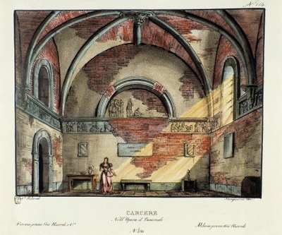 Celda de prisión Escenografía para la representación en Milán en 1829 de la ópera “Tancredi” de Gioacchino Rossini (1813) basada en la obra de Voltaire “Tancrede” de Alessandro Sanquirico