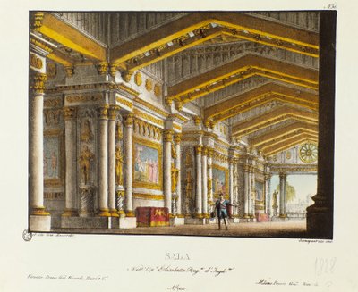 El Gran Salón del Palacio Real Escenografía para la representación de 1828 de la ópera “Elisabetta, Regina d
