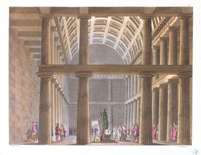 El interior del Partenón, ilustración de 