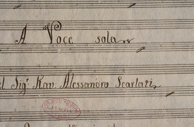 Partitura manuscrita de XXV Cantatas para voz sola de Alessandro Scarlatti (1660-1725) de Alessandro Scarlatti