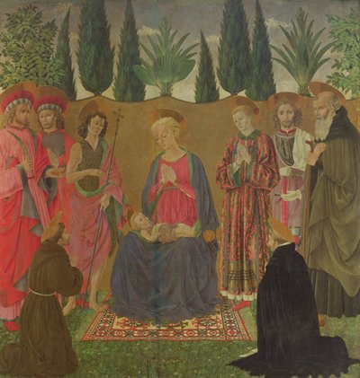 Virgen con el Niño y los Santos, c.1455 (temple sobre tabla) de Alessio Baldovinetti