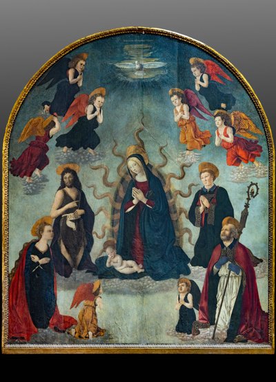 Virgen con el Niño y los Santos (óleo sobre tabla) de Alessio & Scheggini Michele da Larciano (known as Graffione) (1470 85) Baldovinetti