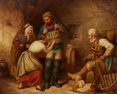 Off to the Rescue - 1876 (óleo sobre tabla) de Alex Leggatt