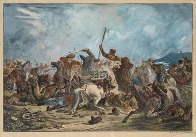 Kirguís y cosacos - Batalla entre los kirguís y cosacos de Alexander Orlowski