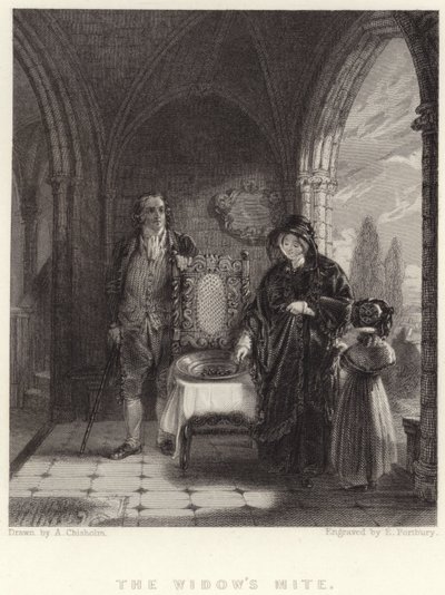 La ofrenda de la viuda (grabado) de Alexander (after) Chisholm