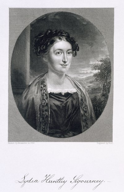 Lydia Huntley Sigourney (1791-1865), grabado por Burt de Alexander