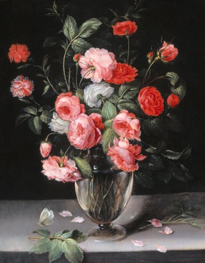 Bodegón con flores en jarrón de cristal de Alexander Adriaenssen