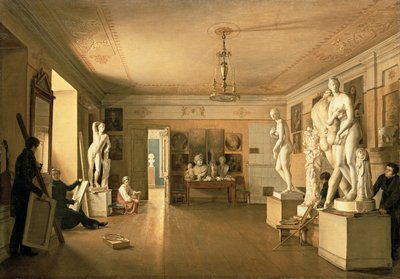 Taller del artista Alexey Venetsianov (1780-1847) 1827 de Alexander Alexeyevich Alexeyev