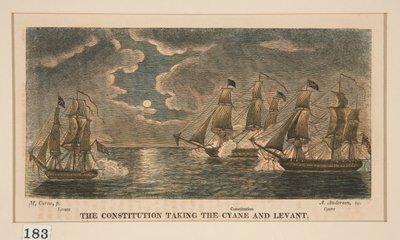 La Constitución Tomando el Cyane y Lavant, uno en una serie de ocho de Alexander Anderson