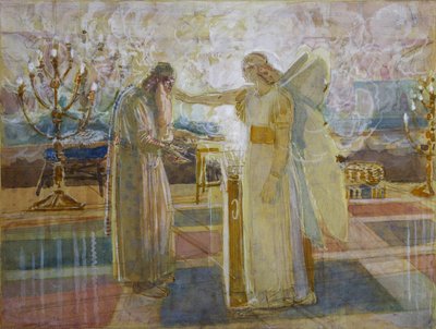 El Arcángel Gabriel deja mudo a Zacarías, finales de 1840 de Alexander Andreyevich Ivanov