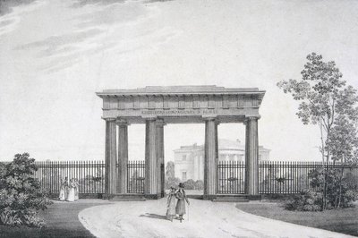 La Puerta A-mis-Queridos-Camaradas-en-Armas en el Parque de Catalina en Tsarskoye Selo, 1822 de Alexander Andreyevich Thon