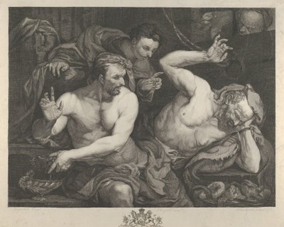 José interpretando los sueños del jefe de los coperos y el jefe de los panaderos del faraón, 1766 de Alexander Bannerman