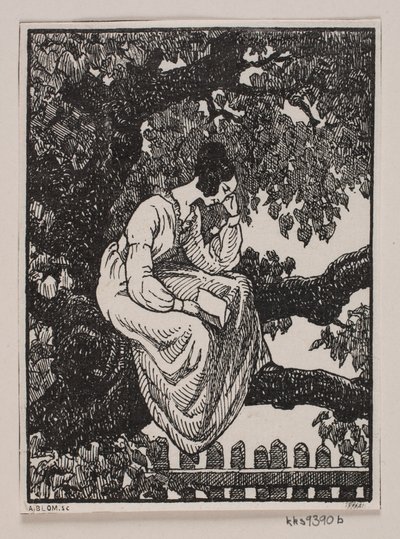 Danés:  Viñeta para "Posthuset i Hirschholm" de H. Hertz de Alexander Blom