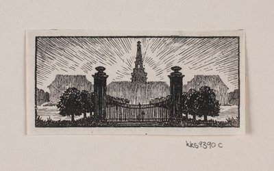Danés:  Viñeta para "Posthuset i Hirschholm" de H. Hertz de Alexander Blom