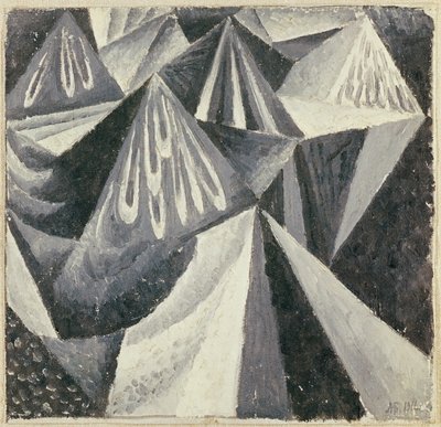 Composición cubo-futurista en gris y blanco, 1916 de Alexander Bogomazov
