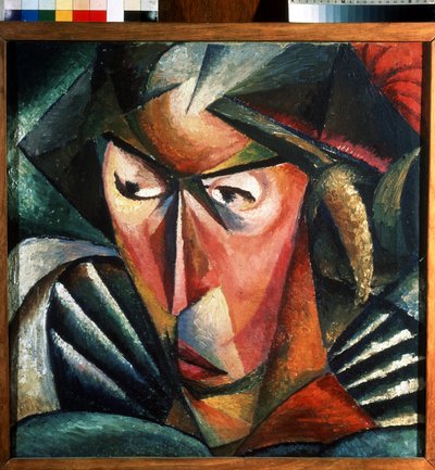 Retrato de la esposa del artista. Pintura de Alexander Konstantinovich Bogomazov (1880-1930). Óleo sobre lienzo, 57 x 57 cm de Alexander Bogomazov