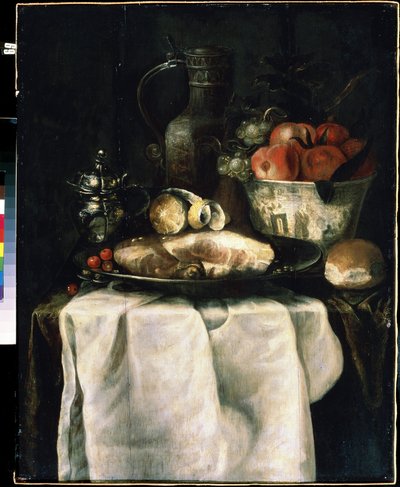 Desayuno con jamón (Desayuno con jamón). Pintura de Alexandre Coosemans (1627-1689) de Alexander Coosemans