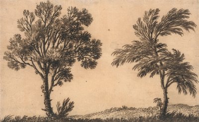 Estudio de dos sauces de Alexander Cozens