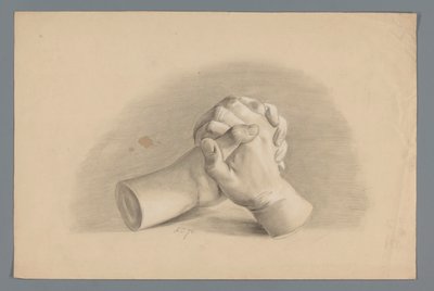 Modelo de escayola de dos manos cruzadas de Alexander Cranendoncq