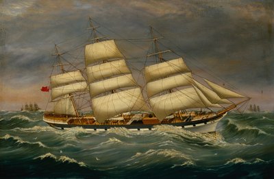 El clíper de tres mástiles Benleuch en un oleaje (óleo sobre lienzo) de Alexander Cromarty