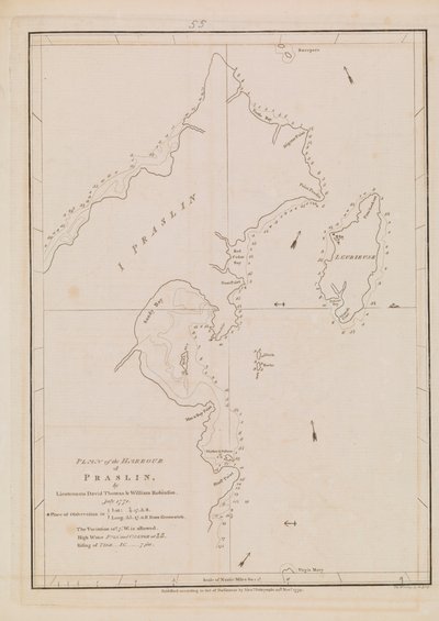 Plano del puerto de Praslin, finales del siglo XVIII-principios del XIX (papel) de Alexander Dalrymple