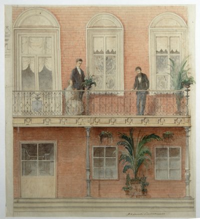 Proyecto de Balcón para la Casa de la Familia Schwarz en la Finca Bely Kolodets de Alexander Dmitrievich Litovchenko