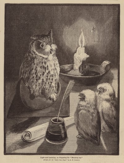 Light and Learning; or, Preparing for Breaking-up (litografía) de Alexander Francis (after) Lydon