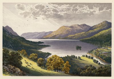 Paisajes de lagos escoceses: Loch Earn (litografía en color) de Alexander Francis (after) Lydon