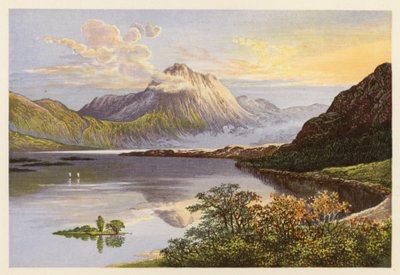 Paisajes de lagos escoceses: Loch Maree (litografía en color) de Alexander Francis (after) Lydon