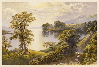 Paisajes de lagos escoceses: Lochmaben (litografía en color) de Alexander Francis (after) Lydon
