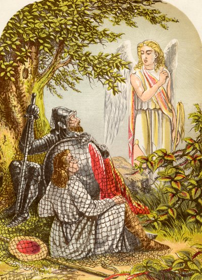 Cristiano y Esperanzado atrapados en la red, de El progreso del peregrino de John Bunyan, publicado c.1880 de Alexander Francis Lydon