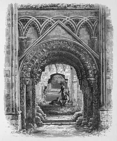 Puerta en la Capilla de San José, Abadía de Glastonbury de Alexander Francis Lydon