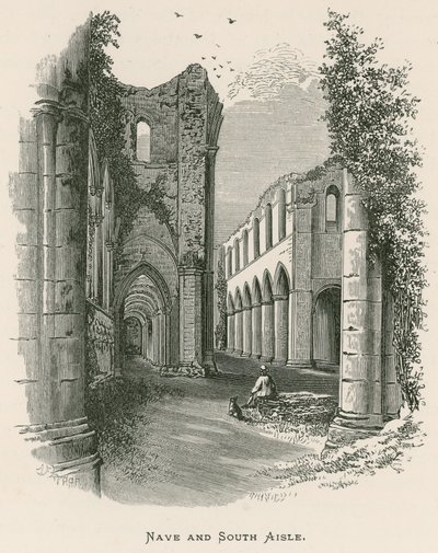 Abadía de Fountains, nave y pasillo sur de Alexander Francis Lydon