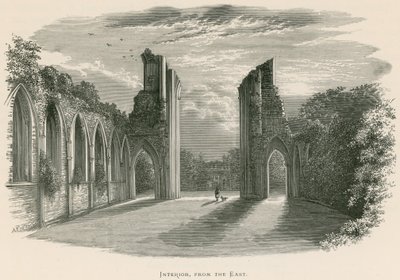 Abadía de Glastonbury, interior, desde el este de Alexander Francis Lydon
