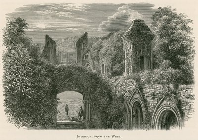 Abadía de Glastonbury, interior, desde el oeste de Alexander Francis Lydon