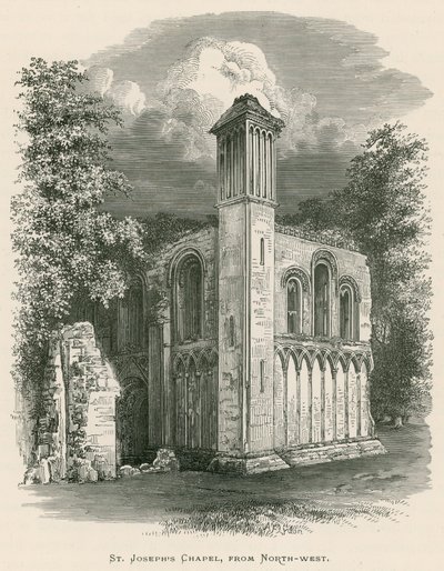 Abadía de Glastonbury, Capilla de San José, desde el noroeste de Alexander Francis Lydon