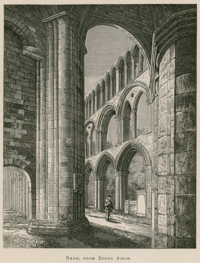Abadía de Jedburgh, Nave, desde el Pasillo Sur de Alexander Francis Lydon