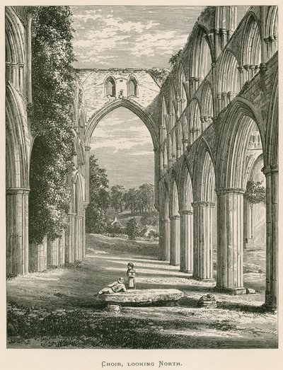Abadía de Rievaulx, coro, mirando al norte de Alexander Francis Lydon