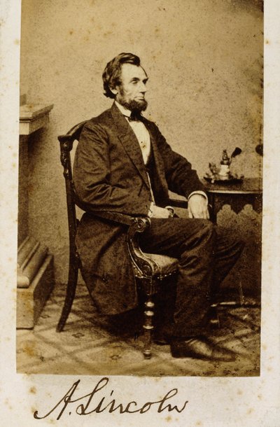Una carte-de-visite firmada de Abraham Lincoln, 1861 de Alexander Gardner