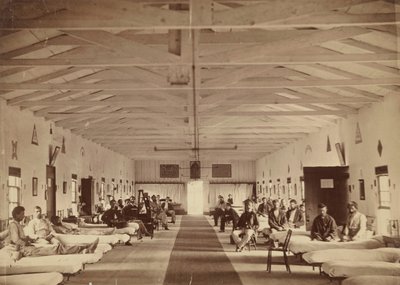 Hospital de Armory Square, Interior de la Sala K, ca. 1863 de Alexander Gardner.