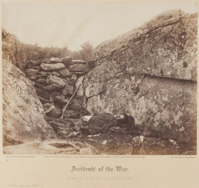 Hogar de un Francotirador Rebelde, Gettysburg, Julio de Alexander Gardner