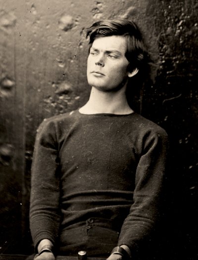 Lewis Powell con grilletes en la muñeca a bordo del USS Saugus, 1865 de Alexander Gardner
