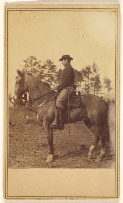 [Hombre con sombrero, de perfil, a caballo] de Alexander Gardner