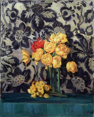 "Flores, amarillo sobre negro" Pintura de Alexander Gaush (1873-1947) 1916 aprox. Galería de Arte Regional, Vologda de Alexander Gaush